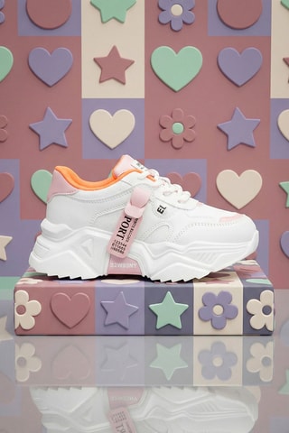 Zapatillas - Blanco y rosa empolvado