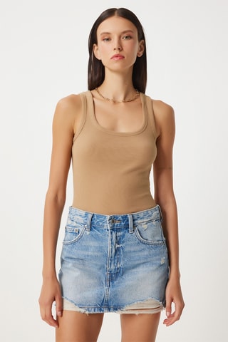 Camiseta de tirantes - Marrón claro