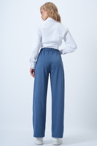 Pantalón palazzo de tiro alto - Índigo