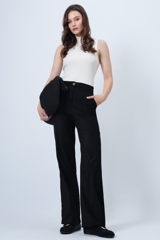 Pantalón palazzo de tiro alto - Negro