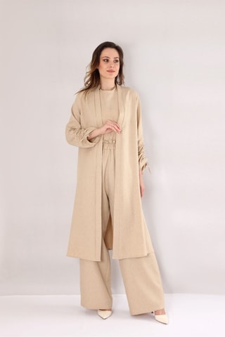 Pantalón y kimono - Beige