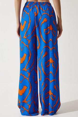 Pantalón palazzo de tiro alto - Azul cobalto