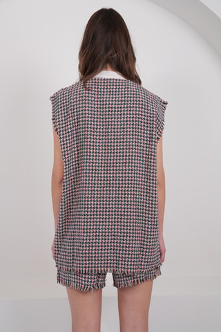 Chaleco y short - Azul marino y naranja