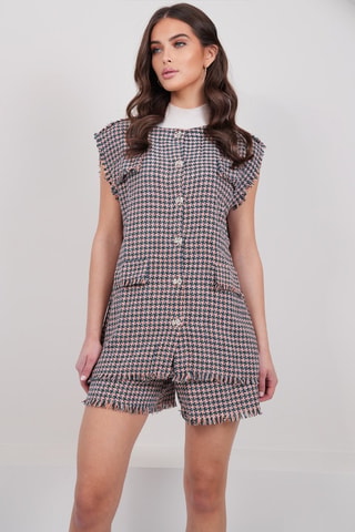Chaleco y short - Azul marino y naranja