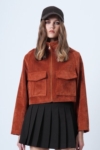 Chaqueta de pana - Rojo teja