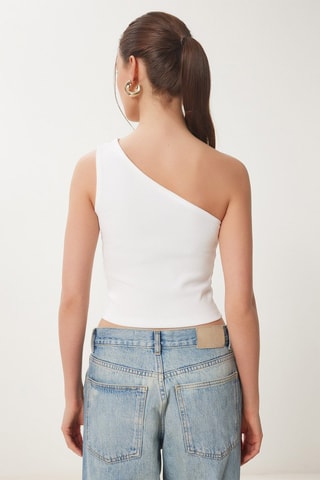 Crop top asimétrico - Blanco