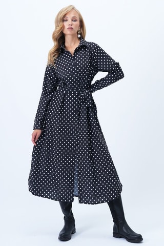 Vestido camisa regular fit - Negro