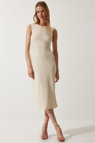 Vestido recto - Nude