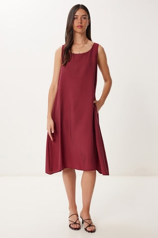 Vestido trapecio - Burdeos