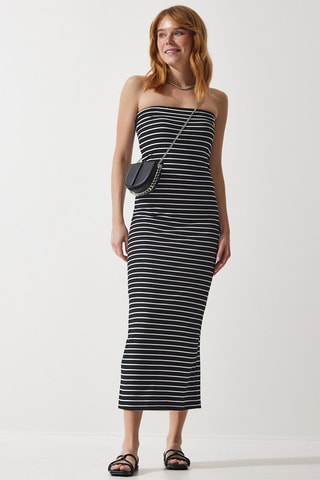 Vestido bustier - Negro y blanco