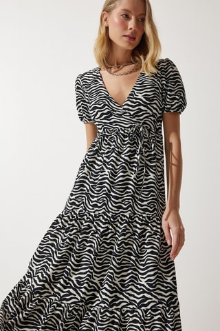 Vestido midi - Negro y blanco