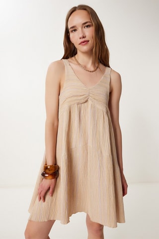Vestido evasé - Nude