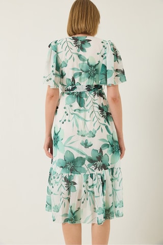 Vestido midi - Verde y blanco