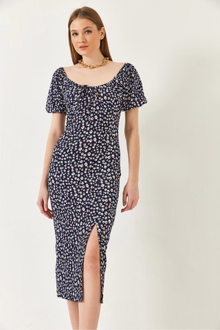 Vestido midi - Azul marino