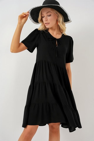 Vestido evasé - Negro