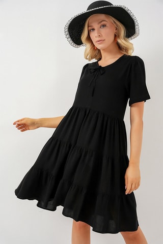 Vestido evasé - Negro