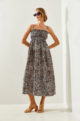 Vestido midi - Marrón