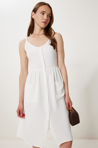 Vestido camisero - Crudo