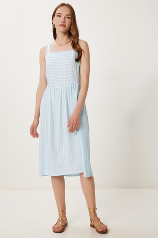Vestido evasé - Celeste
