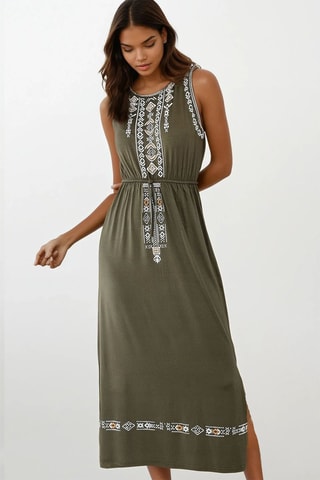 Vestido recto - Caqui