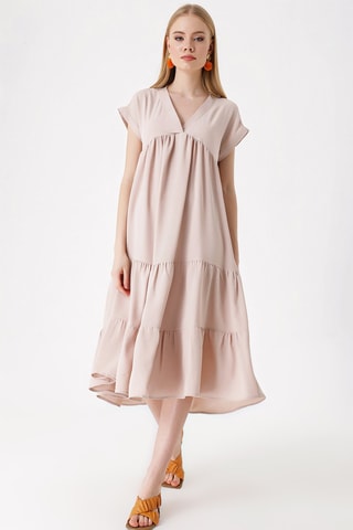 Vestido midi - Beige claro