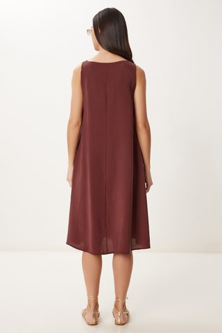 Vestido midi - Marrón