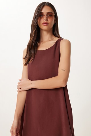 Vestido midi - Marrón