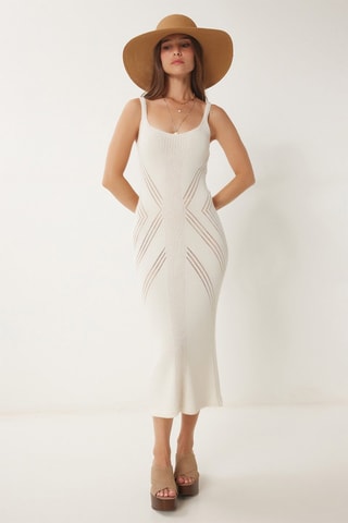 Vestido recto - Crudo