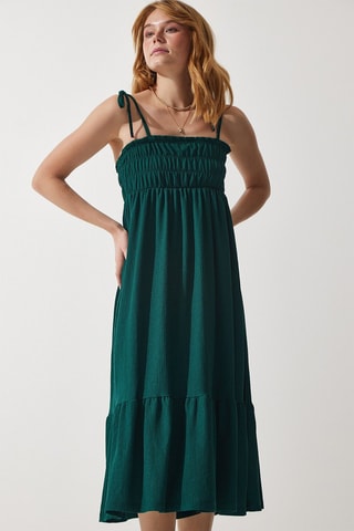 Vestido midi - Verde esmeralda