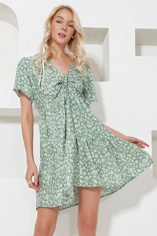 Vestido evasé - Caqui
