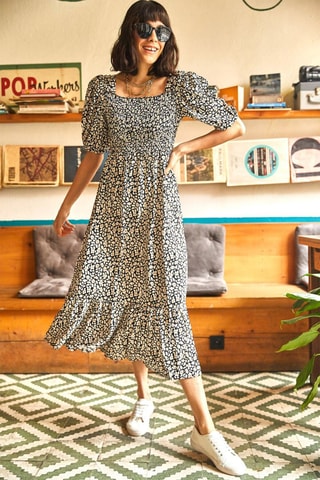 Vestido evasé - Negro