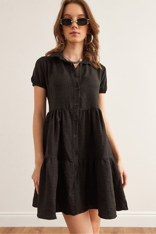 Vestido camisero - Negro