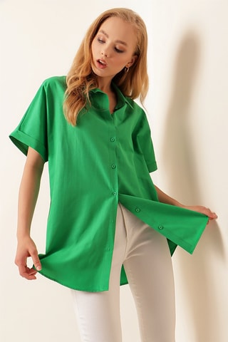 Camisa oversize - Verde claro