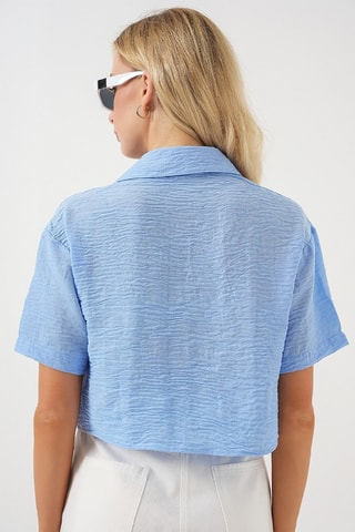 Camisa corta - Celeste