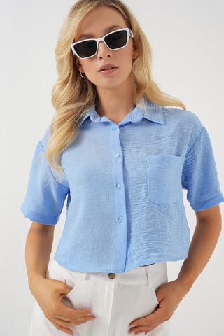 Camisa corta - Celeste