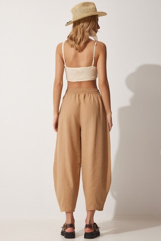 Camisa y pantalón 7/8 de lino - Beige