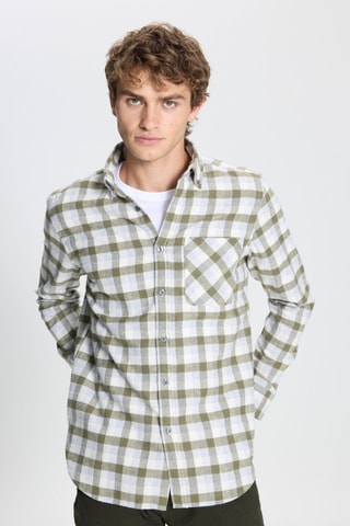 Camisa slim fit - Caqui