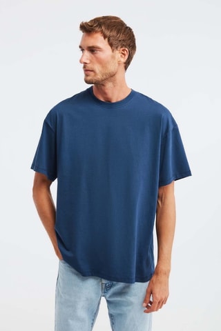 Camiseta oversize de algodón orgánico - Azul marino