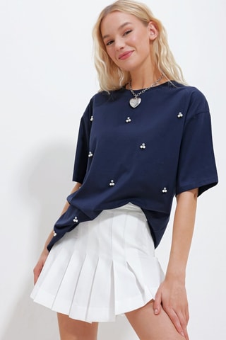 Camiseta oversize - Azul marino