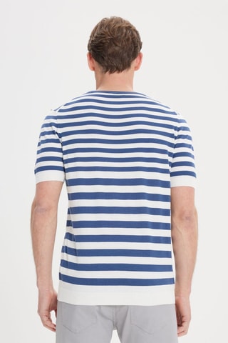 Camiseta slim fit - Azul marino y blanco