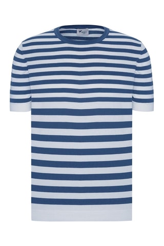 Camiseta slim fit - Azul marino y blanco