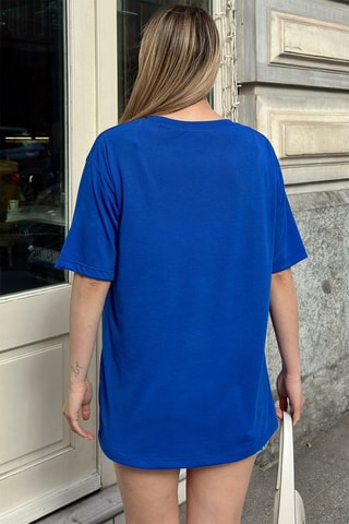 Camiseta oversize - Azul rey