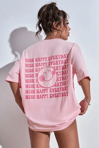 Camiseta oversize - Rosa