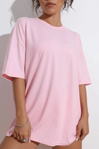 Camiseta oversize - Rosa