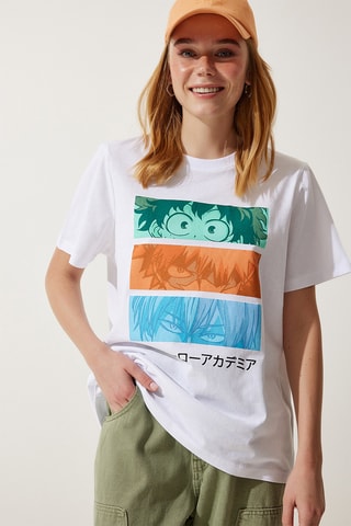 Camiseta oversize My Hero Academia - Blanco
