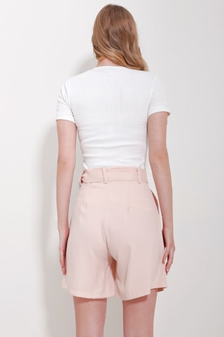 Short de tiro alto - Rosa empolvado