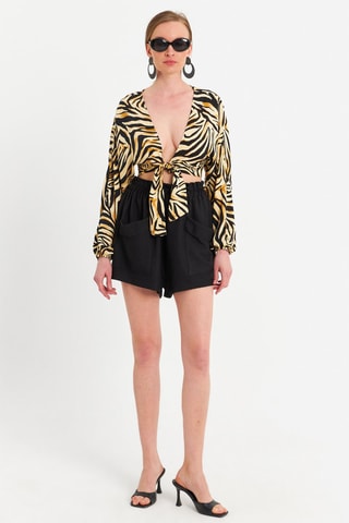 Short de tiro alto - Negro
