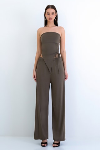 Top bustier y pantalón - Caqui