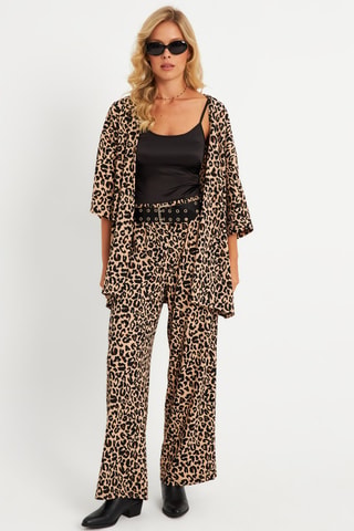 Chaqueta y pantalón de tiro alto - Camel y negro