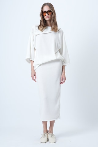 Blusa y falda de tubo - Crudo